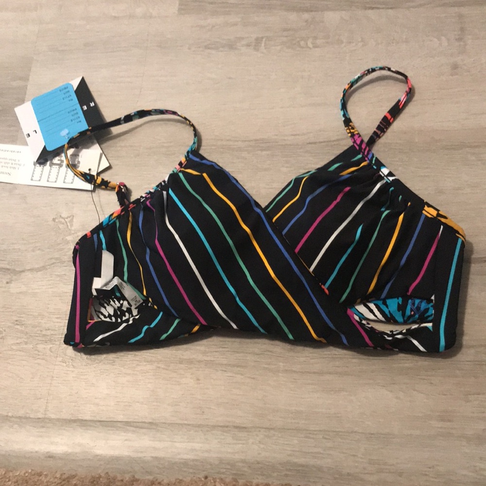 Vera Bradley butterfly/stripes bikini top
